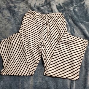 Black and white striped H&M lounge pants